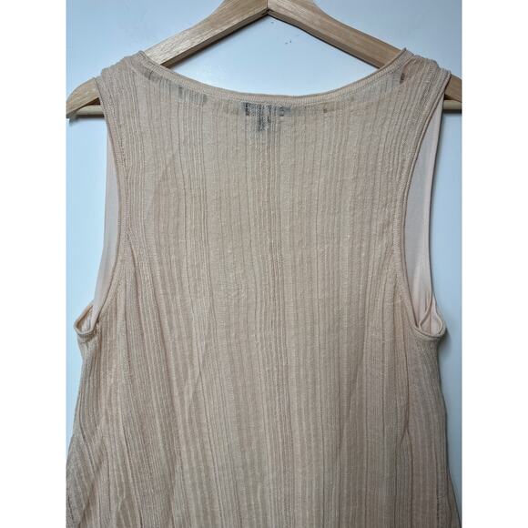 Eileen Fisher Variegated Silk Linen Asymmetrical Tunic Tank Top Lagenlook Size L - Picture 6 of 11